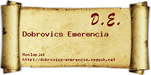 Dobrovics Emerencia névjegykártya